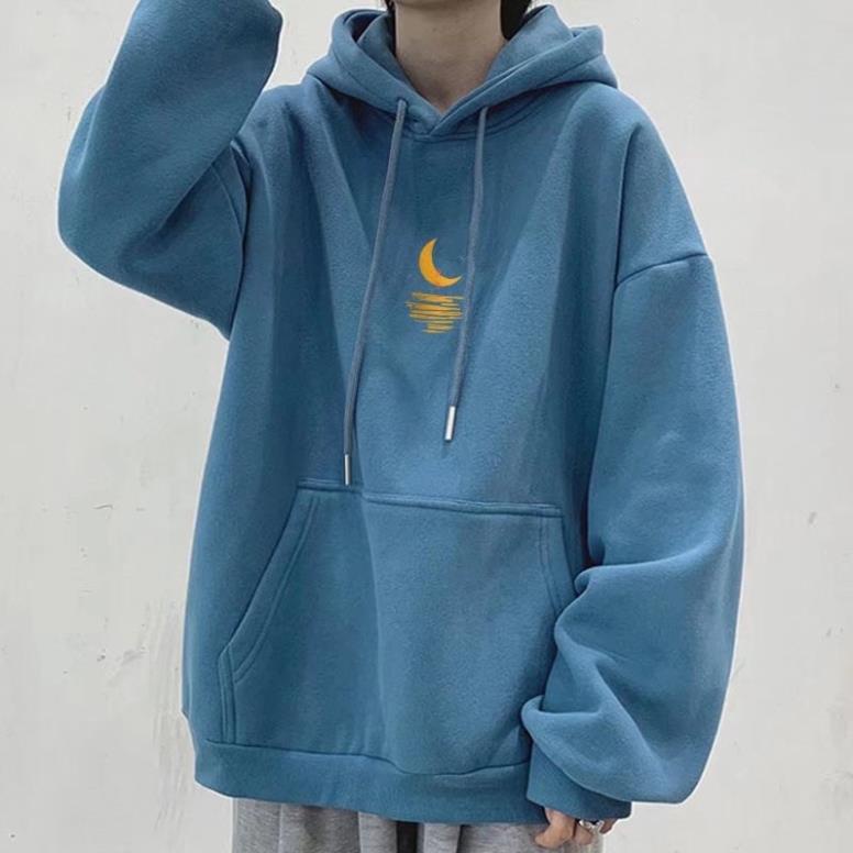Áo Nỉ Hoodie Nam Nữ Form Rộng Unisex In Hình Mặt Trăng M2