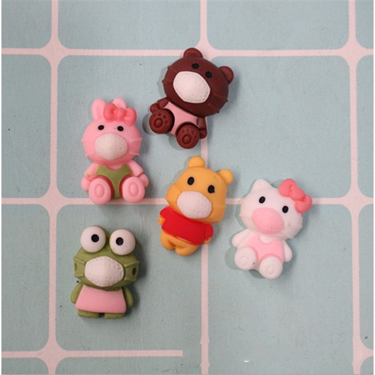 Sticker jibbitz gắn dép sục Crocs hình thú nhỏ đeo khẩu trang