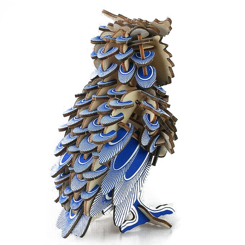 New 3d wooden owl puzzle jigsaw woodcraft kit toy model diy construction bird