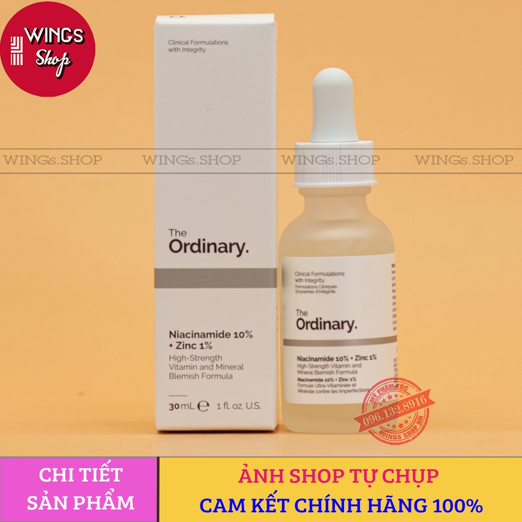 Tinh Chất The Ordinary Niacinamide 10% + Zinc 1% Giúp Cân Bằng Bã Nhờn Làm Sáng Da Và Thu Nhỏ Lỗ Chân Lông 30ml