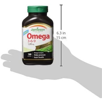 Dầu cá không có vị tanh Omega-3-6-9 No Fishy Aftertaste Jamieson 180 Viên