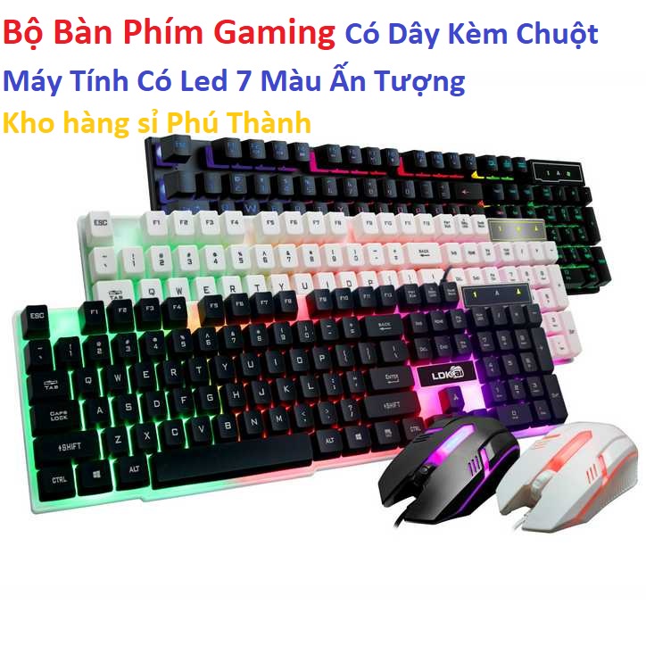 Bộ Bàn Phím Gaming Có Dây Kèm Chuột Máy Tính Có Led 7 Màu Ấn Tượng LDK832 Giao Mẫu Ngẫu Nhiên