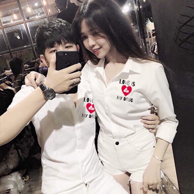 Áo sơ mi LOVE IS unisex siêu đẹp