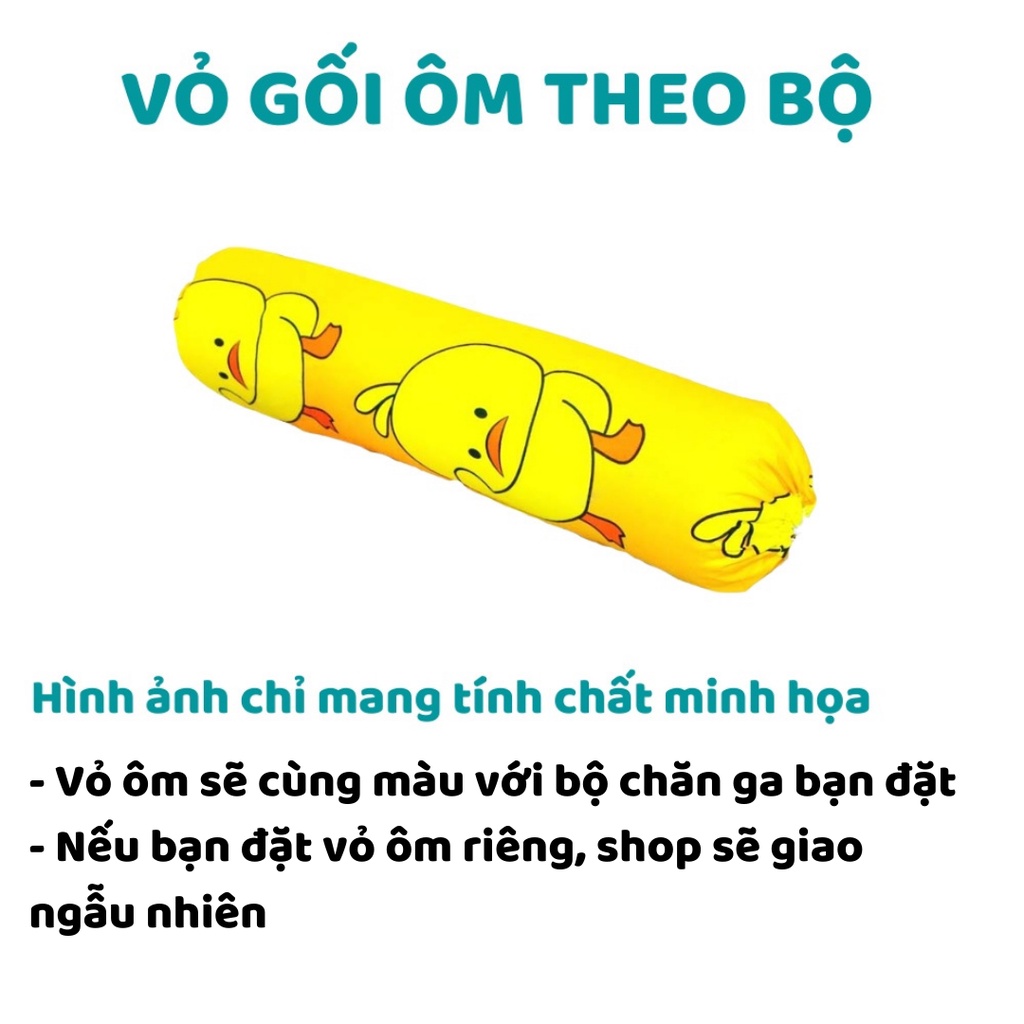 Vỏ gối ôm Cotton Poly MỊN DECOR theo bộ ga giường kích thước 35x110cm có dây buộc