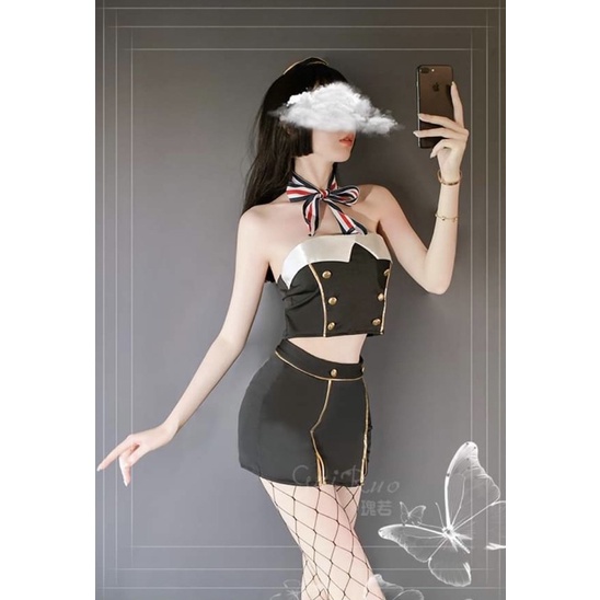 Set cosplay cô tiếp viên hàng không xinh đẹp[ Tặng kèm phụ kiện ]