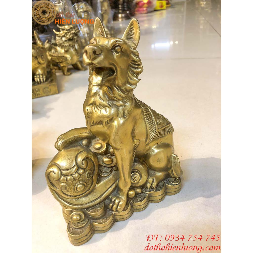Linh Khuyển Phú Quý Bằng Đồng - Tượng Chó Phong Thủy Bằng Đồng