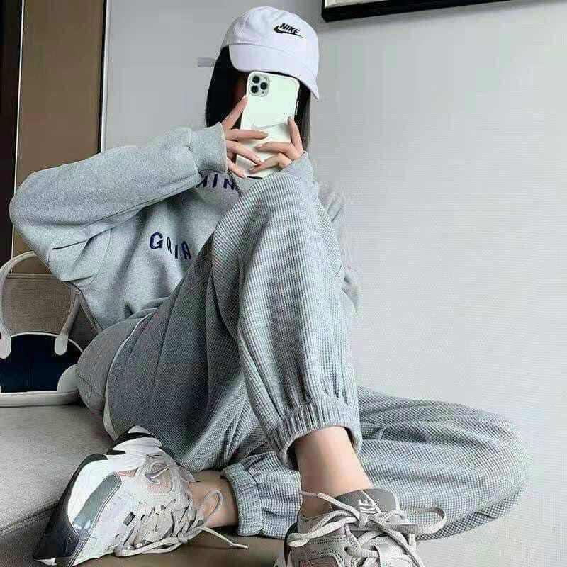 Quần jogger bo gấu UNISEX nam nữ chất thun tổ ong LOẠI 1 dày dặn dáng thụng thể thao tập gym nhảy dancer có bigsize QD17