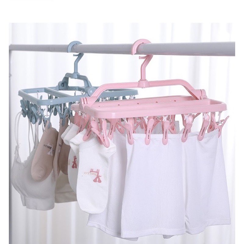 Móc chùm phơi đồ em bé, phơi quần áo 32 kẹp gấp gọn M02