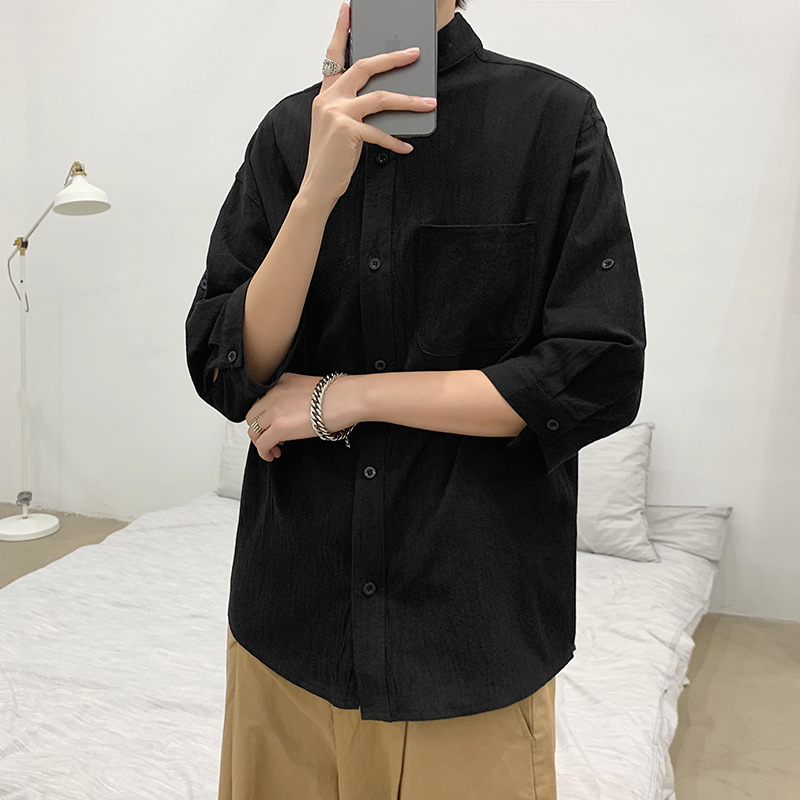 Áo Sơ Mi Cộc tay Màu Trơn Phong Cách Hàn Quốc Size S-2XL Cho Cặp Đôi | BigBuy360 - bigbuy360.vn