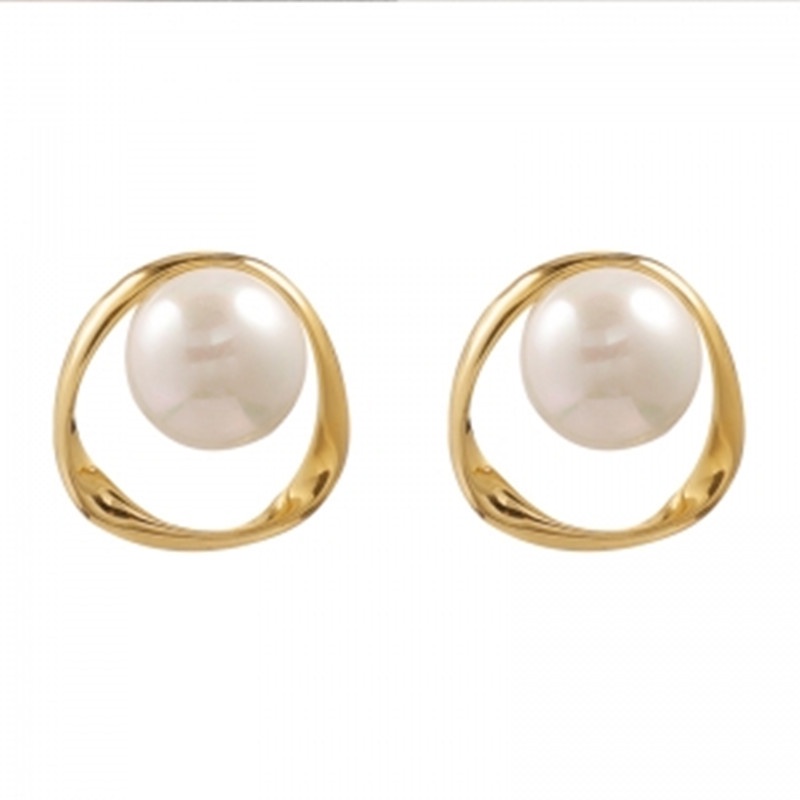 Bông tai kim loại đính hạt ngọc trai sắc thời trang cho nữ