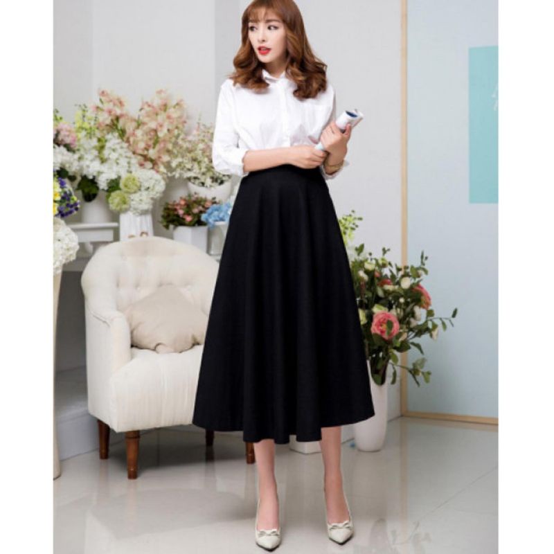 Chân Váy Xòe Dáng Dài 70-75cm full màu - full size thời trang nữ