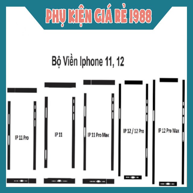 Dán Viền PPF Iphone X/Xs, Xsmax / 11/11pro/11promax/12/12pro/12promax Chống Xước Viền Máy