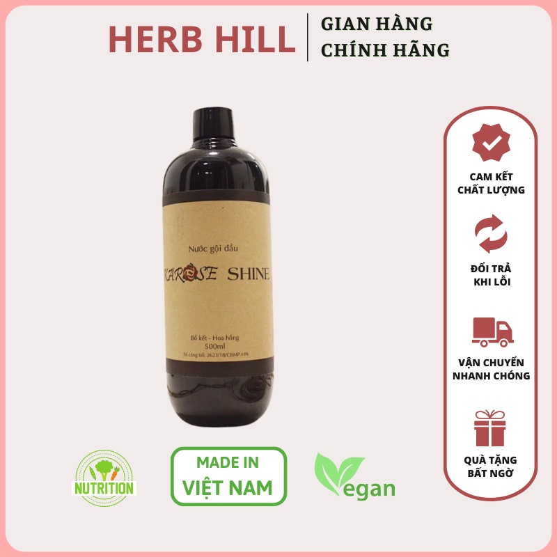 Nước Gội Hoa Hồng Karose Shine Làm Sạch Tóc Và Da Đầu, Dưỡng Da Đầu Và Giúp Tóc Chắc Khoẻ, Óng Mượt