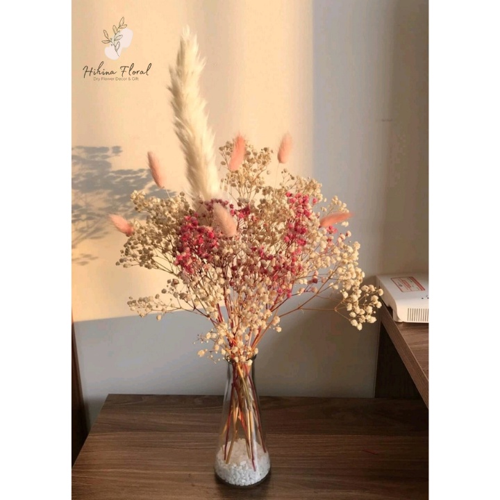 [TẶNG DÂY THỪNG DECOR] Hoa Khô Baby Tông Hồng Decor, Trang Trí Siêu Xinh