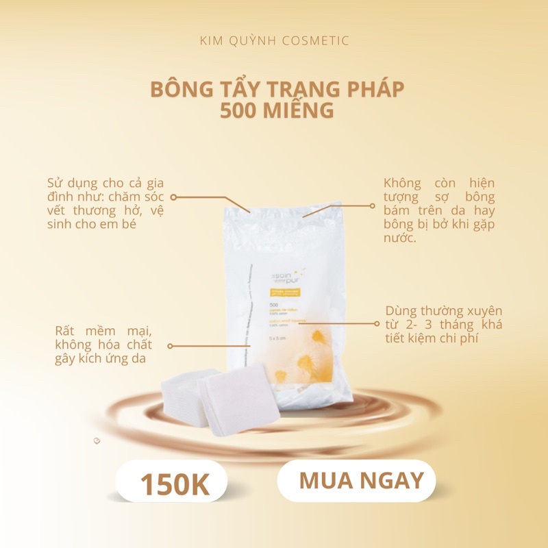 Bông Tẩy Trang Pháp 500 Miếng