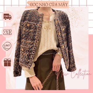 Áo khoác dạ tweed 4 túi sang chảnh hàng quảng châu cao cấp GNCM
