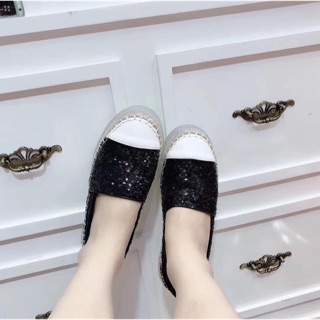 Giay slip on nhũ kim tuyến đế kếp
