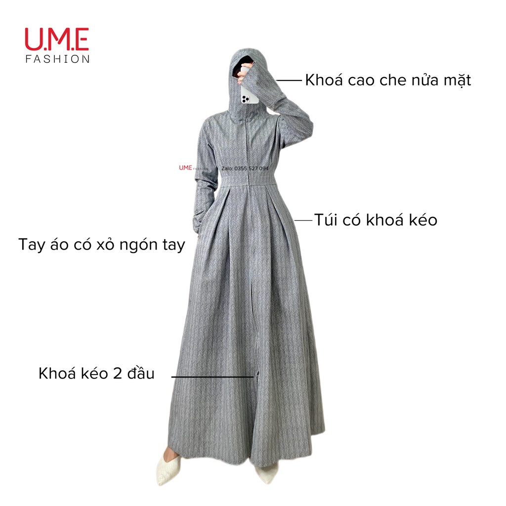 UMe Đầm chống nắng toàn thân thiết kế - Xếp ly
