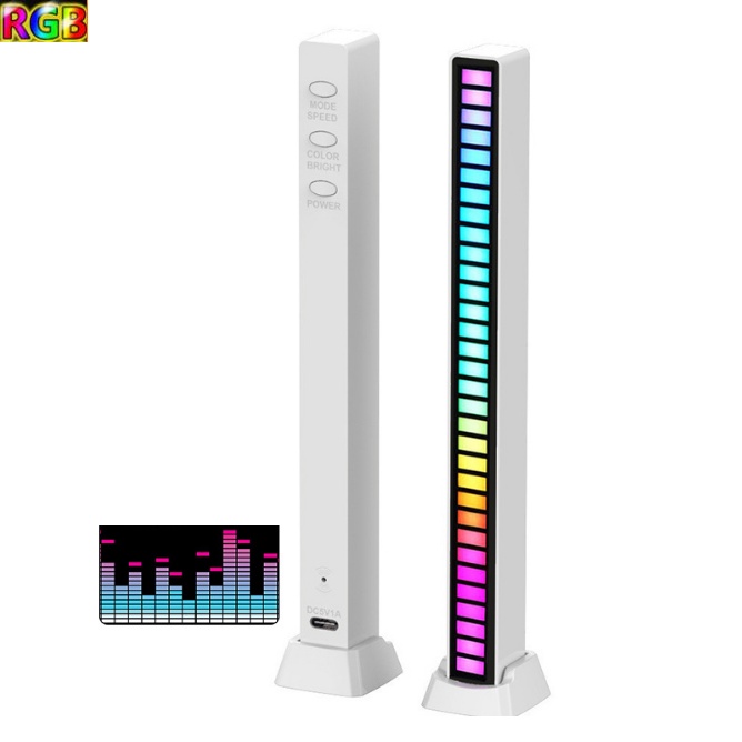 Thanh đèn Led RGB nháy theo nhạc, cảm biến âm thanh siêu nhạy, có chân đế trang trí bàn làm việc
