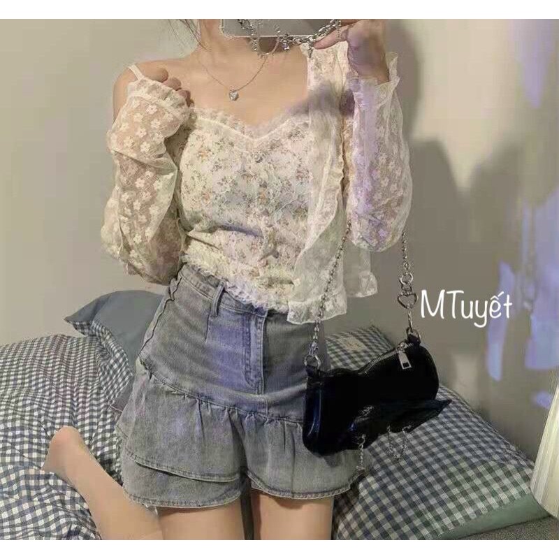 Áo 2 dây ren hàng QC