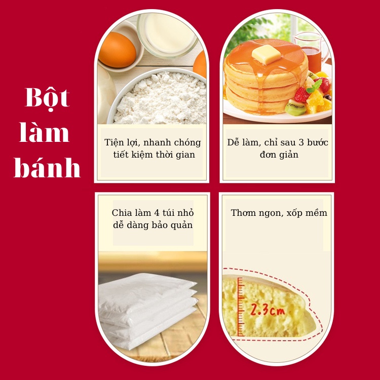 Bột Làm Bánh Ăn Dặm Cho Bé Morinaga Làm Bánh Hotcake Pancake Bánh Doremon Crepe Bông Lan 600G Date 7/2023