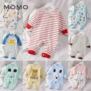 Bộ Áo Liền Quần Kiểu Hoạt Hình Xinh Xắn Chất Cotton Mềm Mại Cho Bé 0-3 Tuổi