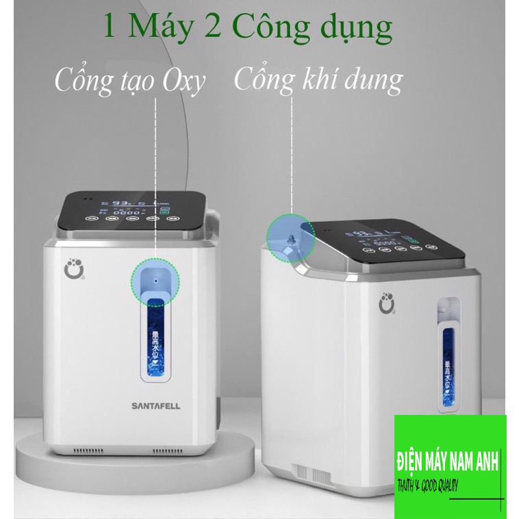 Máy tạo Oxy gia đình SANTAFELL 7 lít, có chức năng tạo Khí dung, thương hiệu pháp