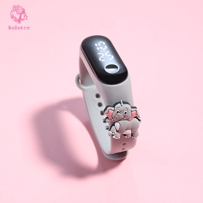 Đồng hồ led điện tử màn hình cảm ứng búp bê hoạt hình chống nước cho trẻ em