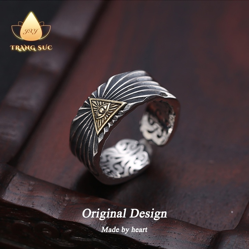 Nhẫn Nam Eye of God Chiều rộng Làm như cũ Cổ điển Khí chất bá đạo Ba chiều Quà ngày lễ tình nhân Làm bằng tay NH-151