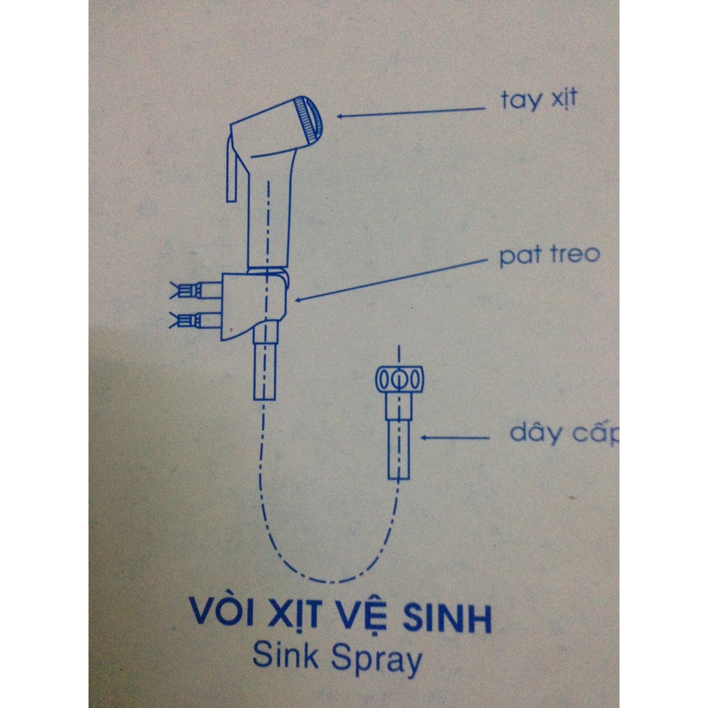 Bộ vòi xịt vệ sinh cốt đồng kèm dây xịt nhựa