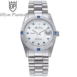 Đồng hồ nam mặt kính sapphire Olym Pianus OP89322 OP89322DW trắng hạt xanh