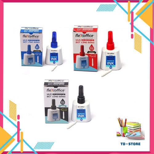 Mực bút lông bảng FlexOffice FO-WBI02 – 25ml (Xanh/ Đỏ/ Đen)