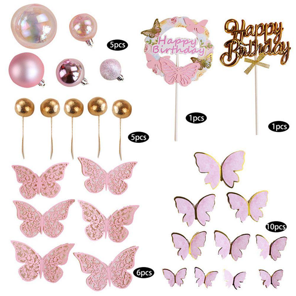 NIUYOU 1 Set Que Cắm Trang Trí Bánh Chữ Happy Birthday