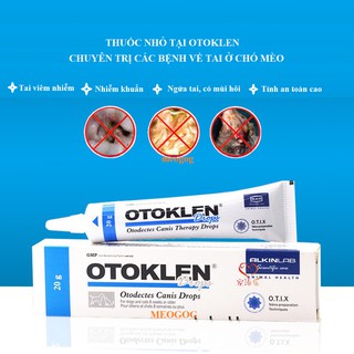 Sản phẩm nhỏ Tai otoklen alkin dùng cho chó mèo rận rai