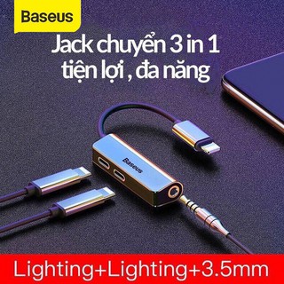 Bộ chuyển cổng Lightning sang Lightning + Audio AUX 3.5mm Baseus L52 cho iPhone/ iPad