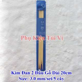 Kim đan 2 đầu gỗ dài 20cm (46k/set/5 cây/1size)
