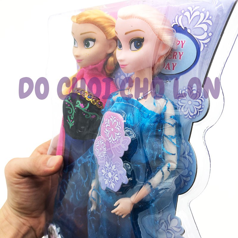 [Mã TOYJAN hoàn 20K xu đơn 50K] Bộ đồ chơi búp bê công chúa Frozen: Elsa và Anna có khớp (VỈ ÉP)