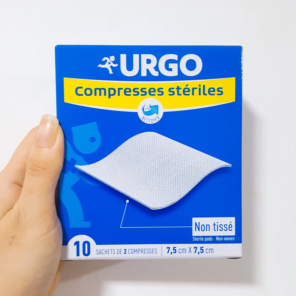 Gạc Băng Bó, Làm Sạch Vết Thương Urgo Compresses Steriles Hộp 10 Miếng