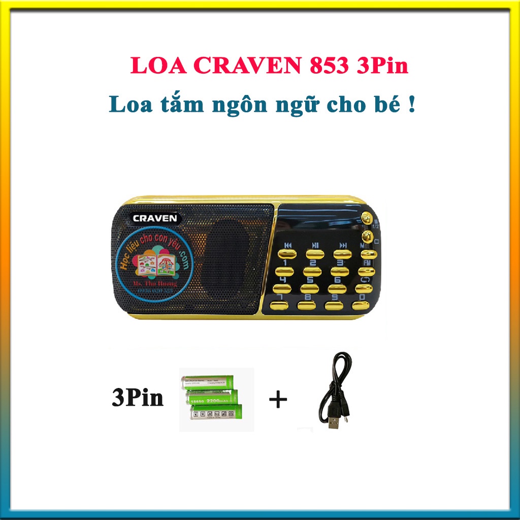 LOA NGHE CRAVEN – Loa tắm ngôn ngữ cho bé – [Free❤]Tặng kèm 1216 file nghe Anh- Việt-Học tiếng Anh cho bé