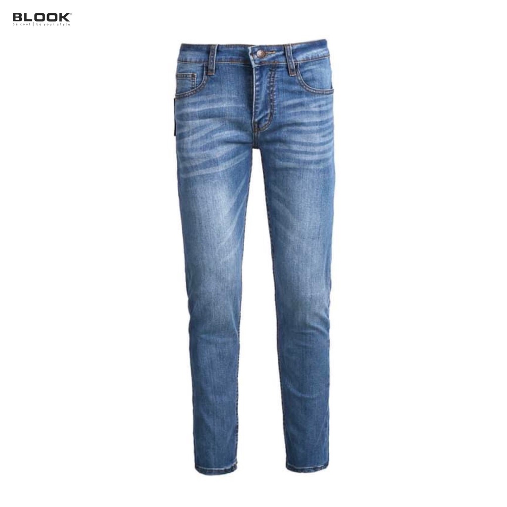 Quần Jeans BLOOK form slimfit ống đứng , không rách co giãn mã 80602