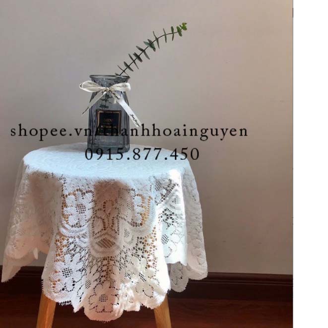 Khăn trải bàn ren hoa vintage cho các loại bàn tròn vuông chữ nhật ( khăn phủ trang trí decor )