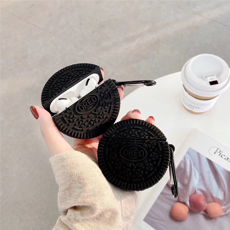 Vỏ Đựng Bảo Vệ Hộp Sạc Tai Nghe Airpods 1 / 2 / 3 Pro Hình Bánh Quy 3d