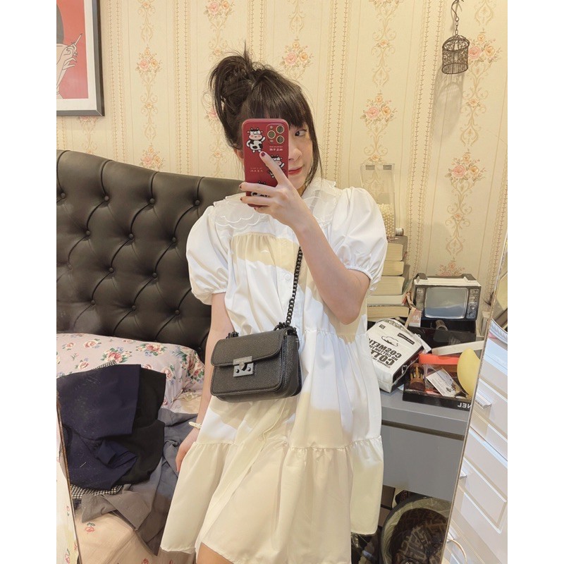 Vây babbydoll cổ ren trắng | BigBuy360 - bigbuy360.vn