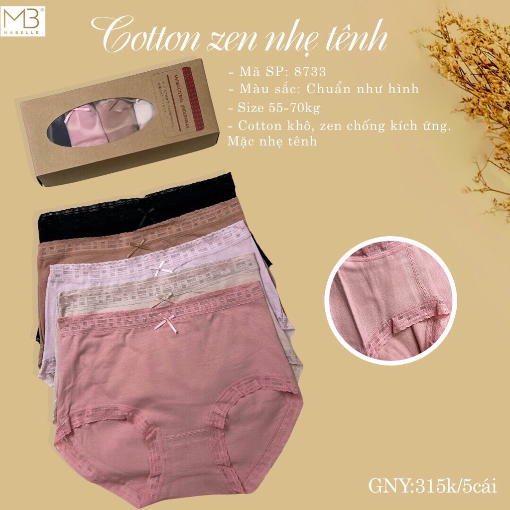 Hộp 5q lót MB FORM TO cạp cao, cotton kháng khuẩn, hút mồ hôi cực kỳ tốt, khử mùi, chống viêm - Nội y sức khỏe