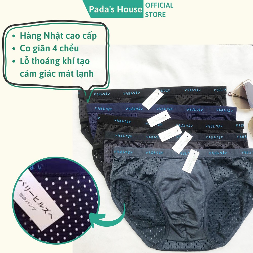 Combo 4 Quần sịp Nhật Bản, quần lót tam giác có lỗ thoáng mát