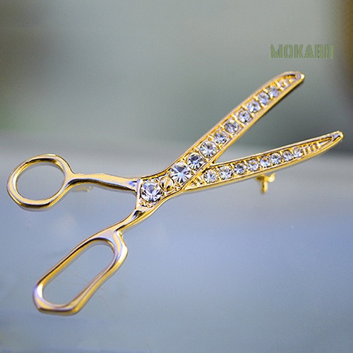 [Ghim Cài Áo &amp; Ghim Cài Hình Cây Kéo Mạ Vàng Đính Kim Cương Giả Đáng Yêu Làm Quà Tặng Giáng Sinh Tốt Nhất