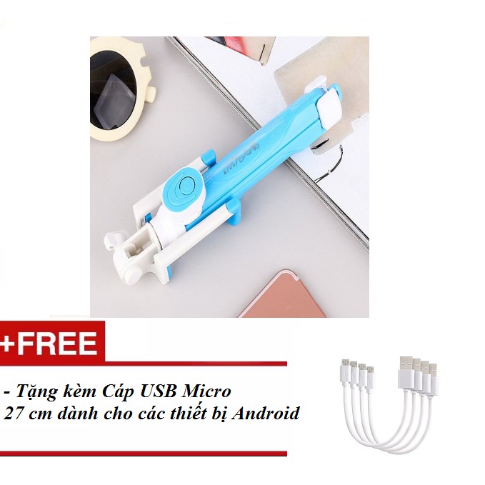 Gậy tự sướng Bluetooth 3 trong 1 kèm chân đế - tặng kèm cáp sạc | BigBuy360 - bigbuy360.vn