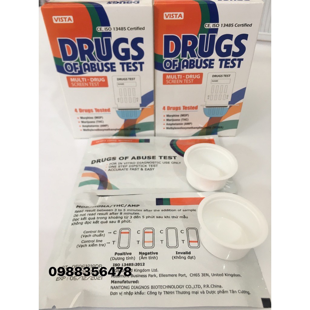 QUE THỬ MA TUÝ TỔNG HỢP 4 CHÂN DRUGS OF ABUSE TEST.