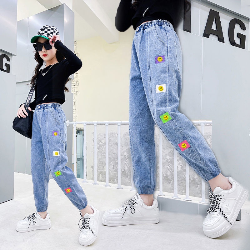 Quần Denim Ống Rộng Phong Cách Mới 2022 Cho Bé Gái