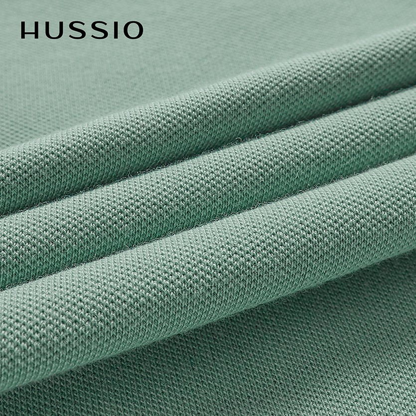Áo thun polo nam trơn HUSSIO xanh opaque tay ngắn trẻ trung | BigBuy360 - bigbuy360.vn